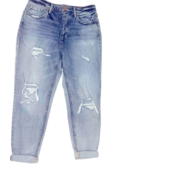 Edgely Maurice’s High Rise Mom Button Fly Distressed Jeans Women’s 12 Short - Picture 4 of 14